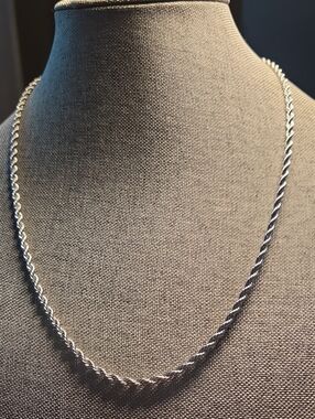 Silver Rope Chain Necklace - Classic Women's Jewelry